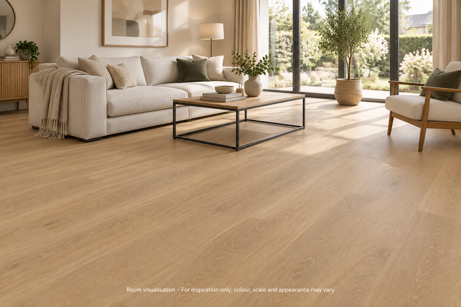 Karndean Van Gogh Gluedown Warm Brushed Oak in Living room