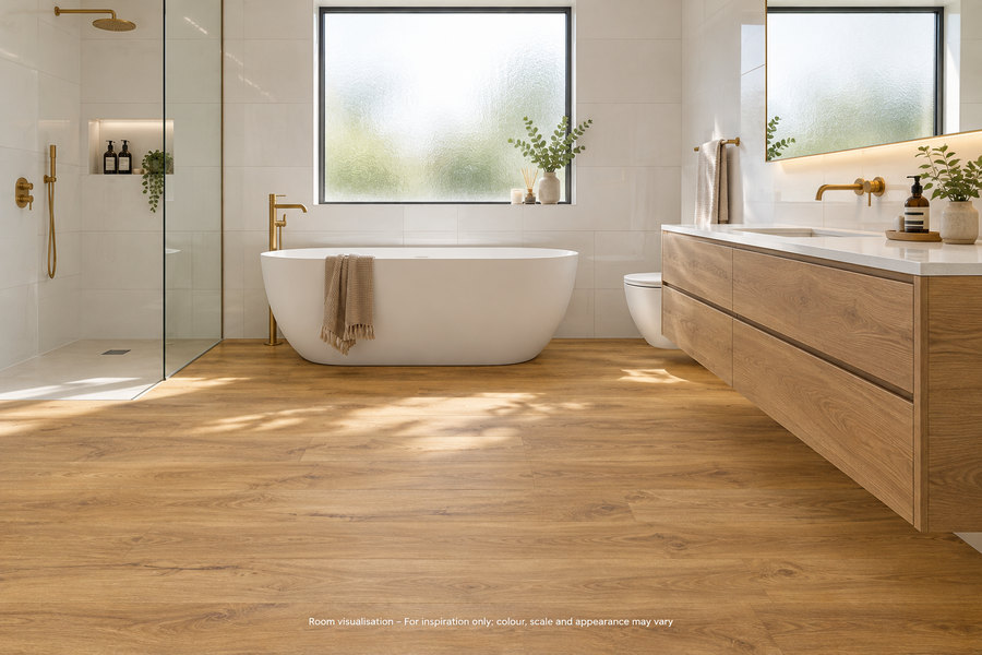 Karndean Van Gogh Gluedown Auckland Oak in Bathroom