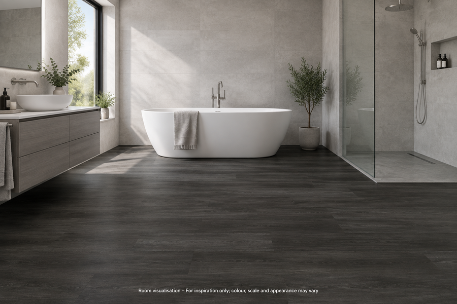 Karndean Van Gogh Gluedown Ebony in Bathroom