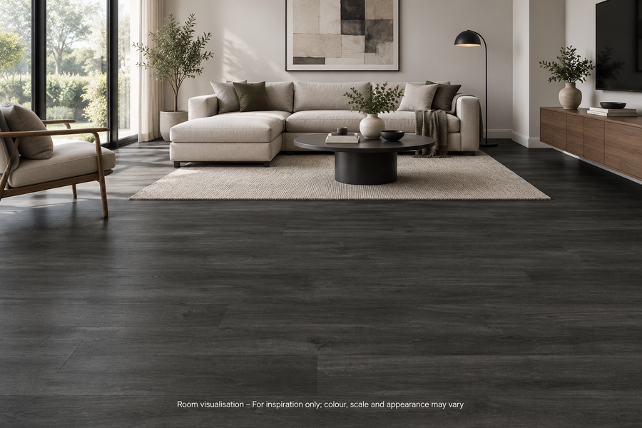 Karndean Van Gogh Gluedown Ebony in Living room