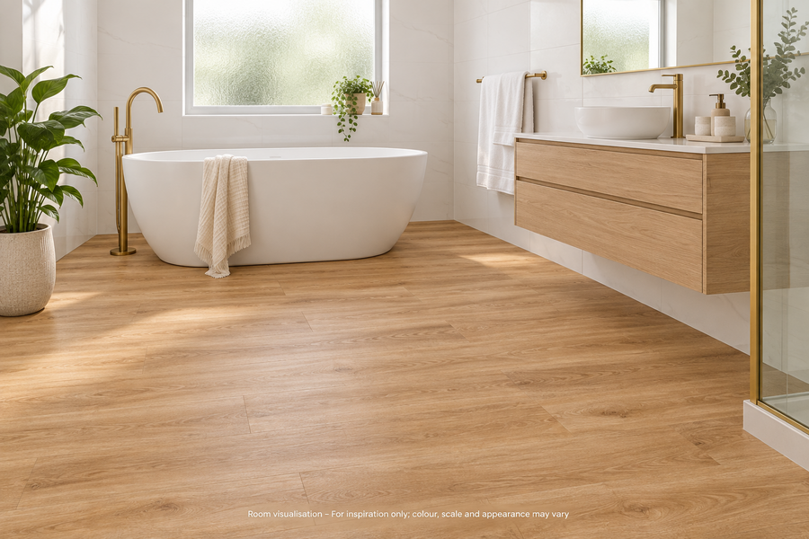 Karndean Van Gogh Gluedown French Oak in Bathroom