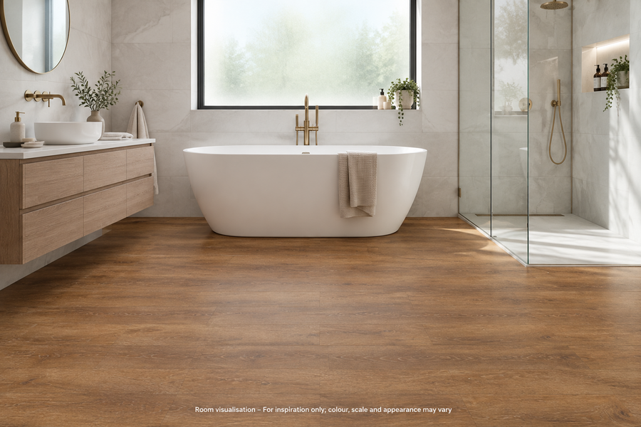 Karndean Van Gogh Gluedown Hessian Oak in Bathroom