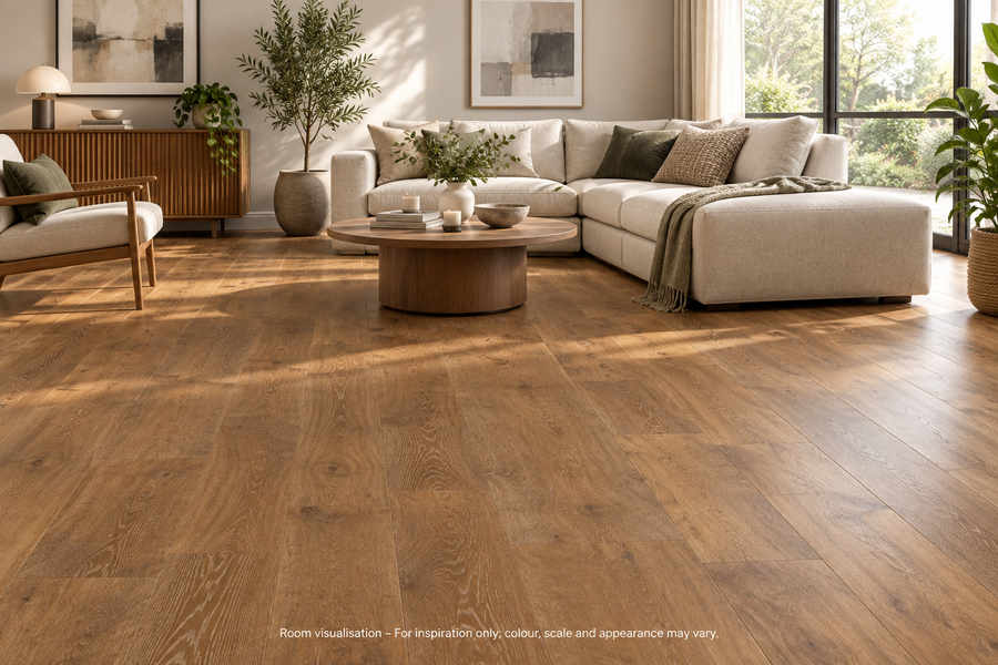 Karndean Van Gogh Gluedown Hessian Oak in Living room