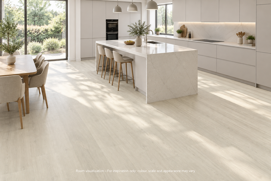 Karndean Van Gogh Gluedown White Washed Oak in Kitchen