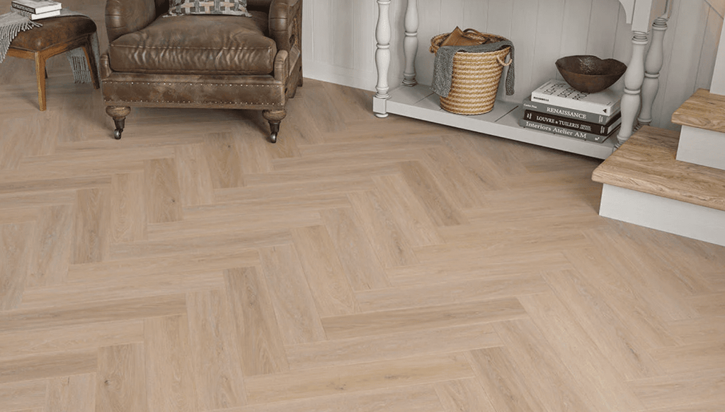 Montique Daintree Click Herringbone Porthcurno Oak Luxury Vinyl Tile
