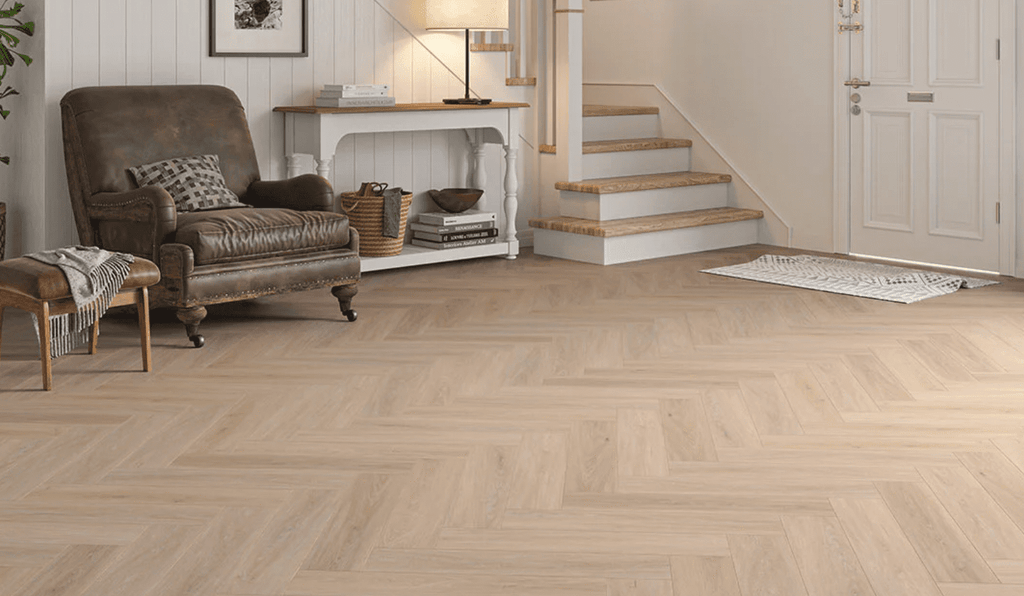 Montique Daintree Click Herringbone Porthcurno Oak Luxury Vinyl Tile