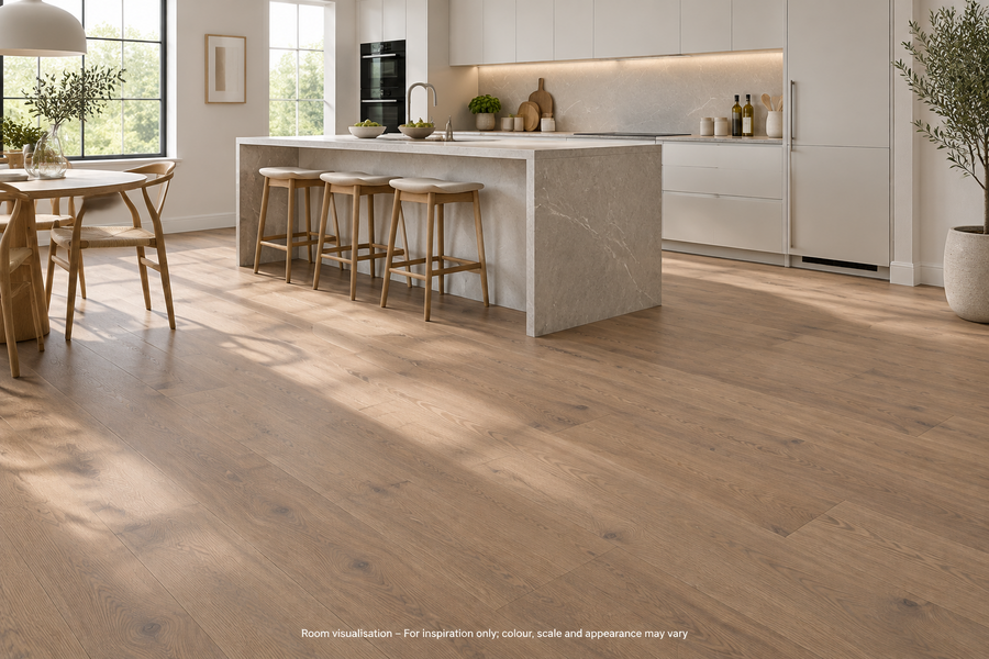 Karndean Van Gogh Rigid Core Smoked Butternut in Kitchen