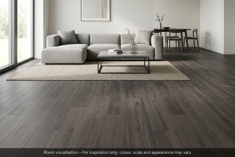 Luvanto Click Plus Vintage Grey Oak in Living room