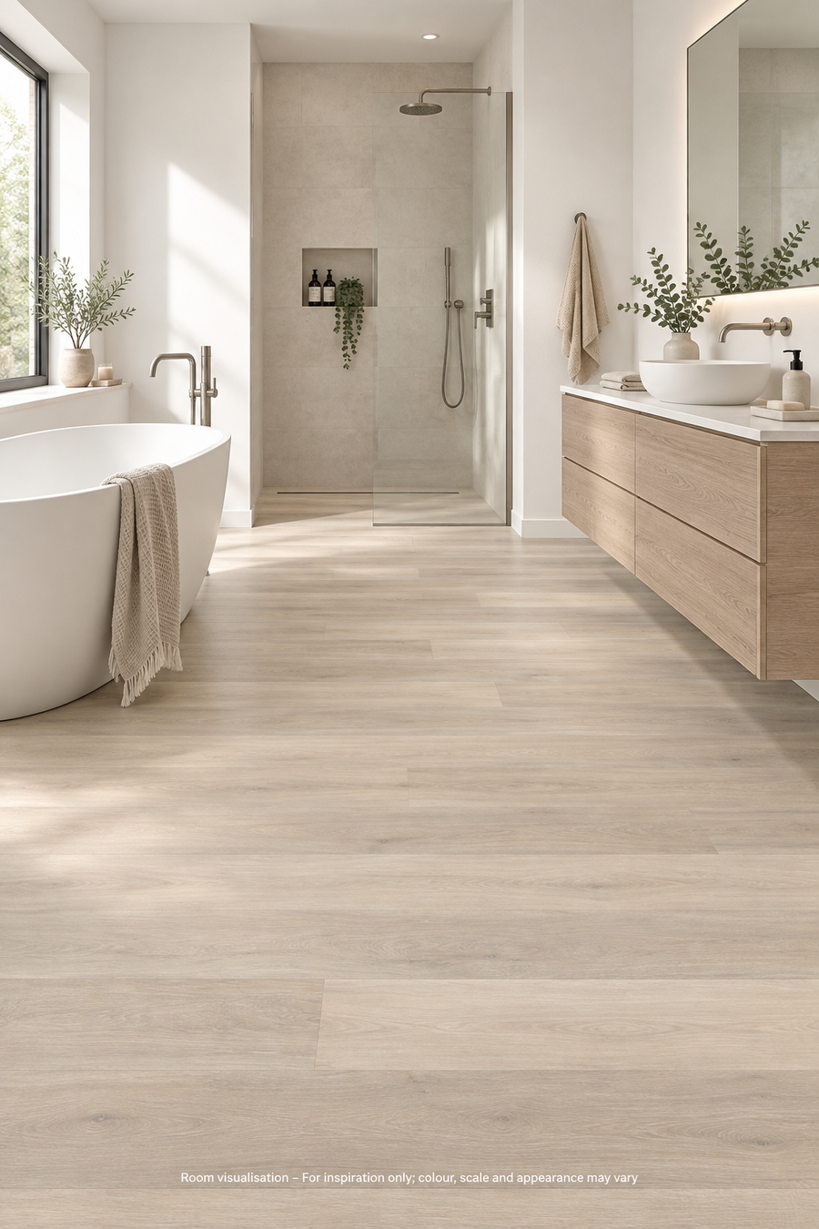 Karndean Van Gogh Rigid Core Texas White Ash in Bathroom