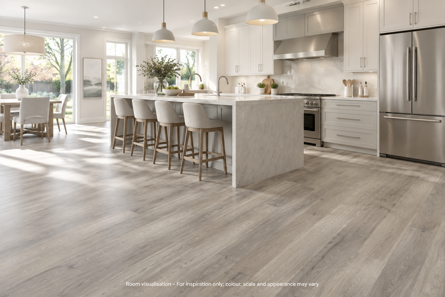 Karndean Van Gogh Rigid Core Washed Grey Ash in Kitchen