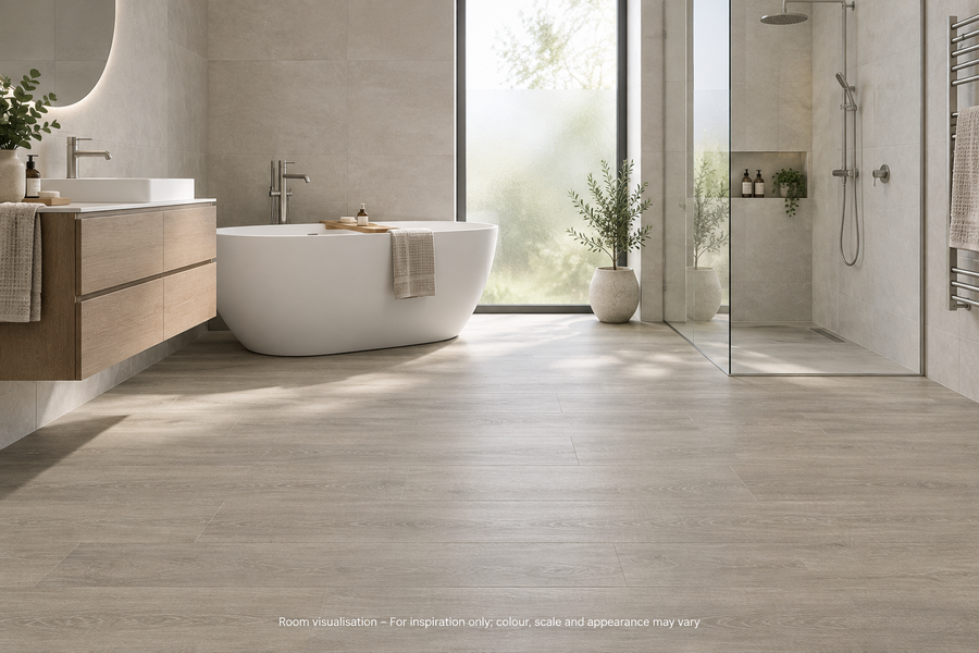 Karndean Art Select Canvas Oak in Bathroom