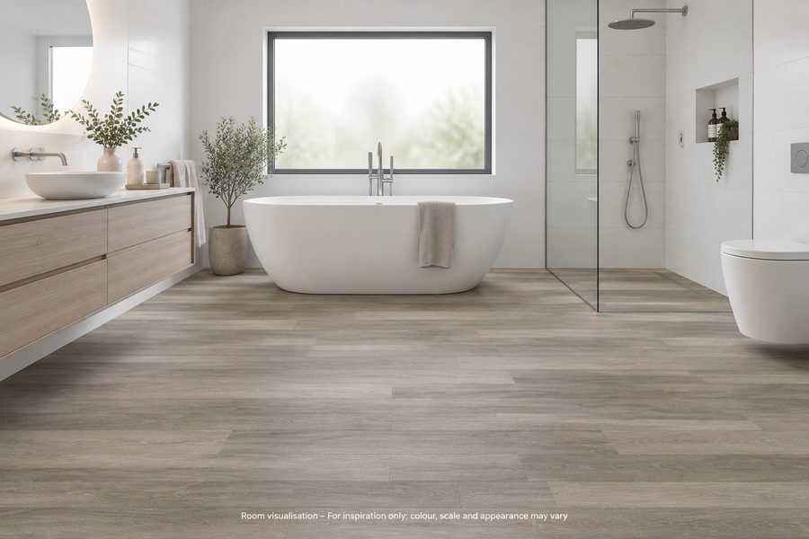 Karndean Art Select Castle Hill Ash in Bathroom