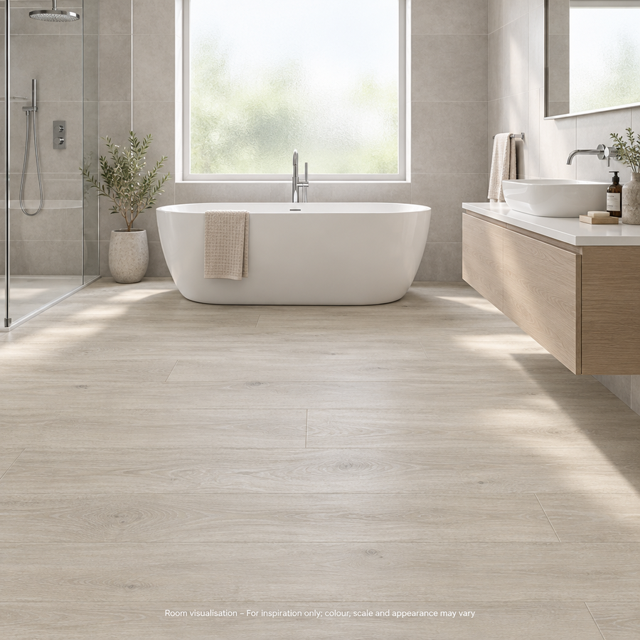 Karndean Art Select Clay Artisan Oak in Bathroom