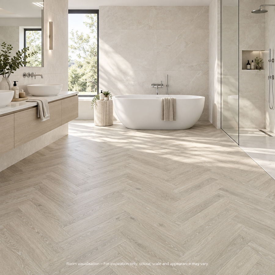 Karndean Art Select Clay Artisan Oak - SM in Bathroom