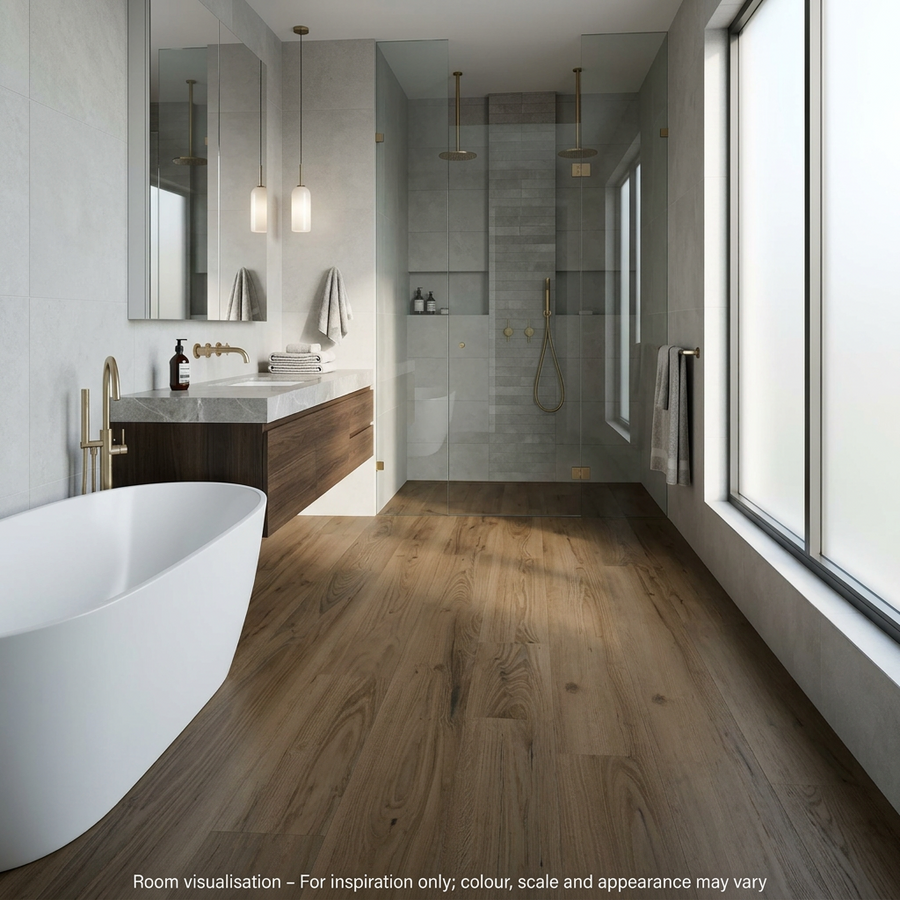 Karndean Knight Tile Gluedown Duxbury Acacia in Bathroom