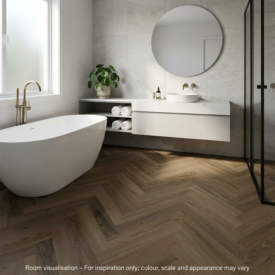 Karndean Knight Tile Gluedown Duxbury Acacia SM in Bathroom