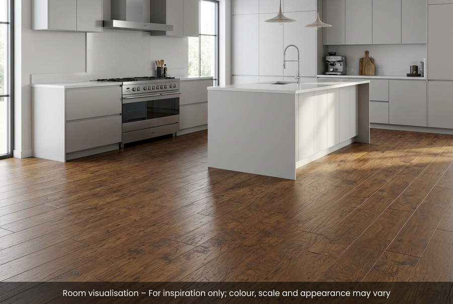 Karndean Art Select Handcrafted Hickory Nutmeg in Kitchen