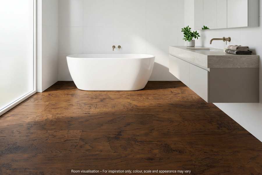 Karndean Art Select Handcrafted Hickory Nutmeg in Bathroom