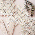 FIRED EARTH Aegean Pink Herringbone Mosaic