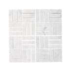 FIRED EARTH Carrara White Jenga Mosaic