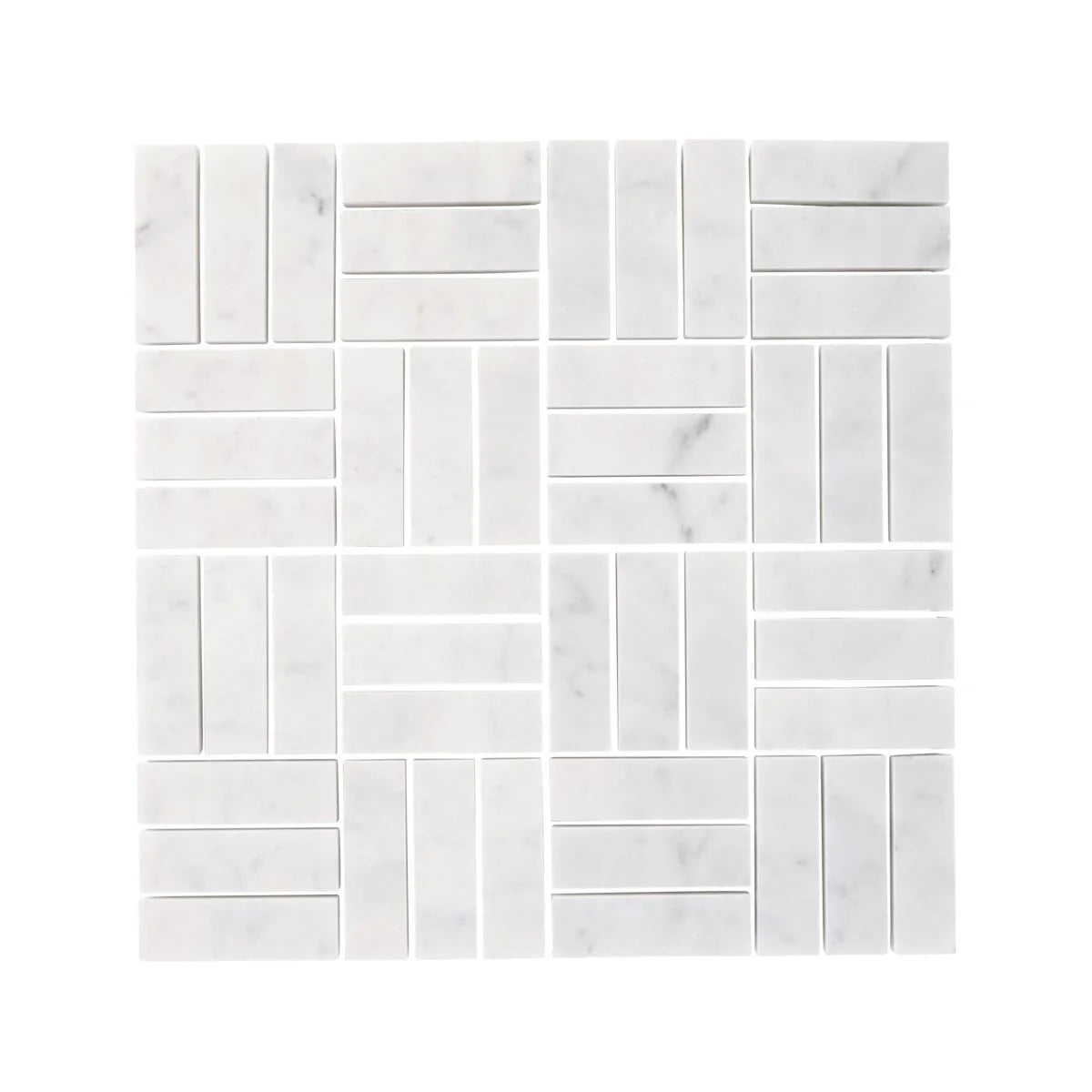 FIRED EARTH Carrara White Jenga Mosaic