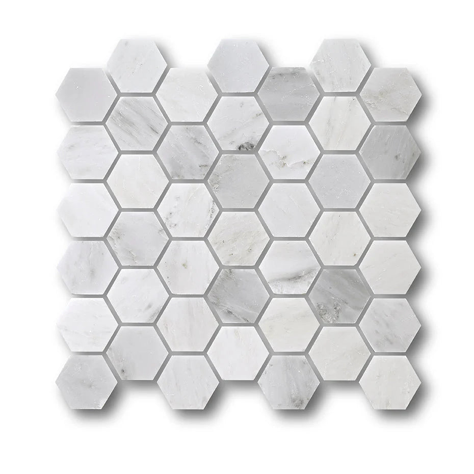 FIRED EARTH East Hampton Large Hexagon Mosaic Honed