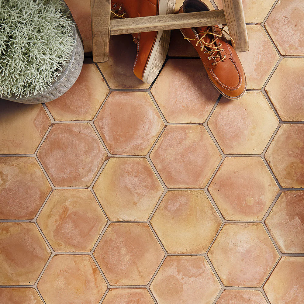 FIRED EARTH Handmade Classic Hexagon Terracotta