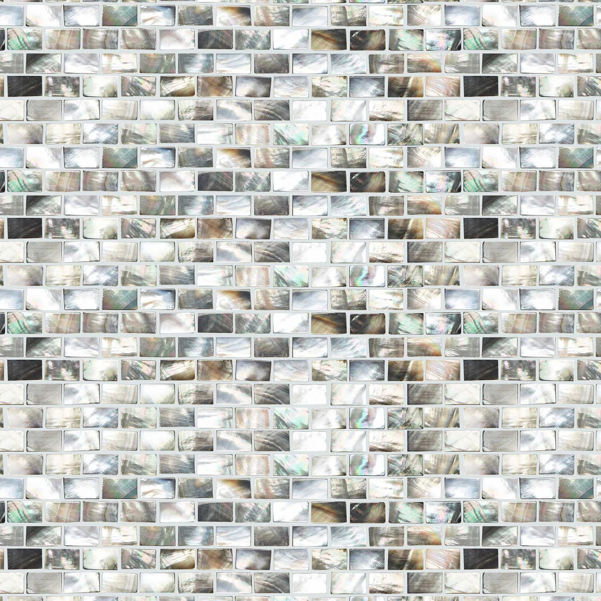 FIRED EARTH Mother of Pearl Black Rectangle Mosaic