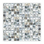 FIRED EARTH Mother of Pearl Black Square Mosaic