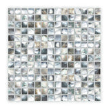 FIRED EARTH Mother of Pearl Black Square Mosaic