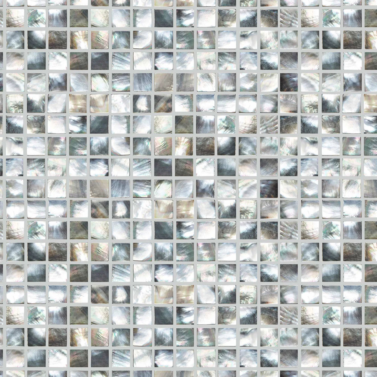 FIRED EARTH Mother of Pearl Black Square Mosaic
