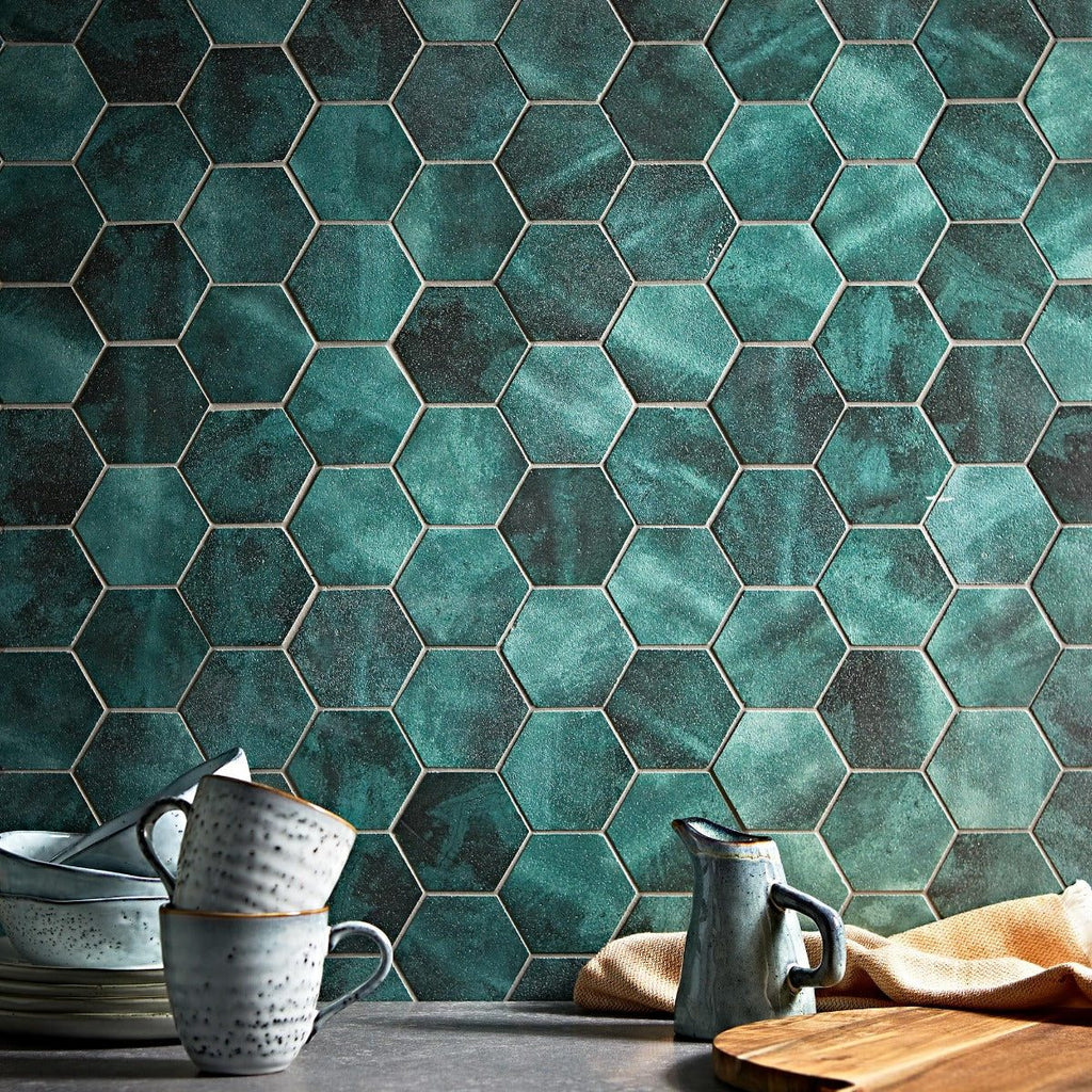 FIRED EARTH Nebula Green Hexagon