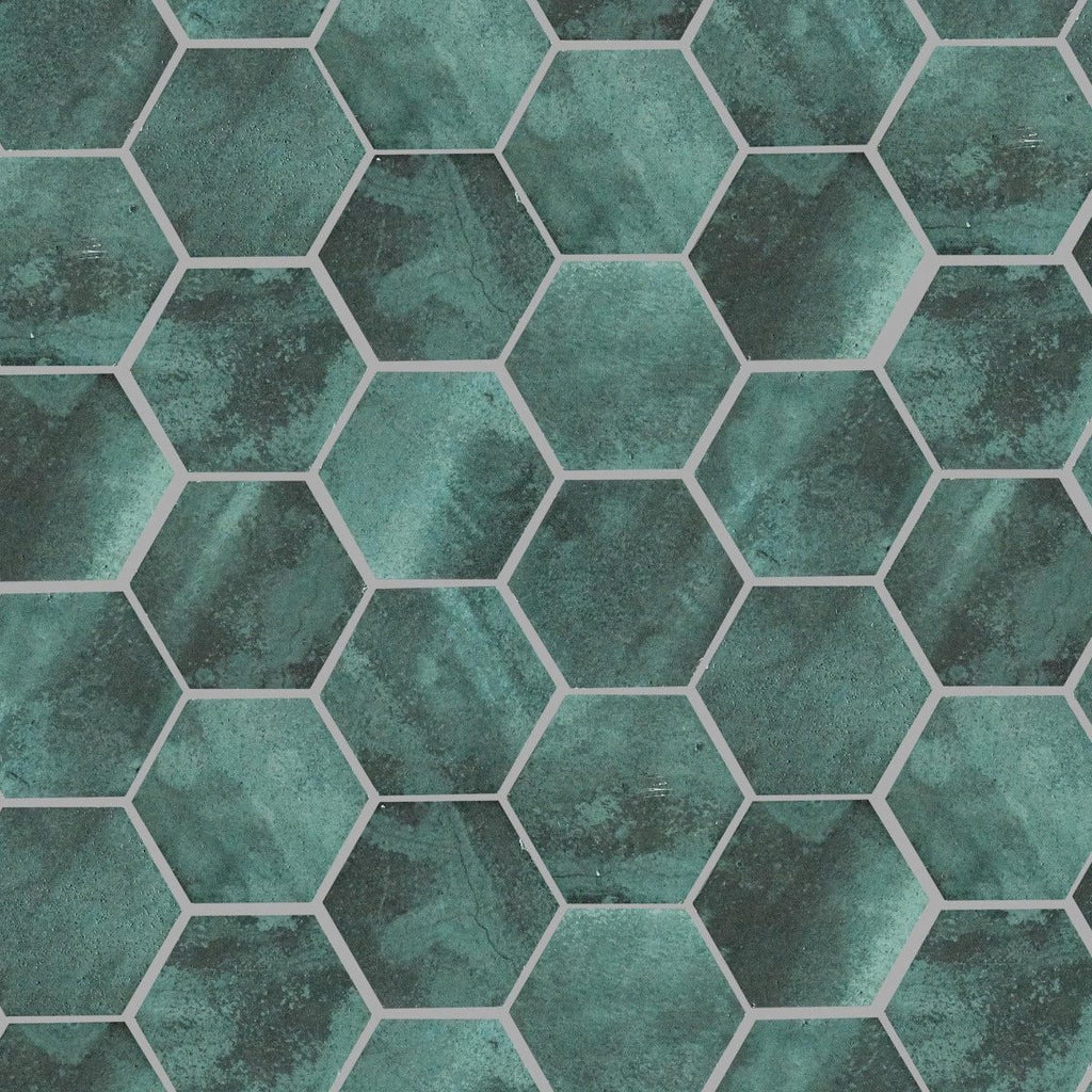 FIRED EARTH Nebula Green Hexagon
