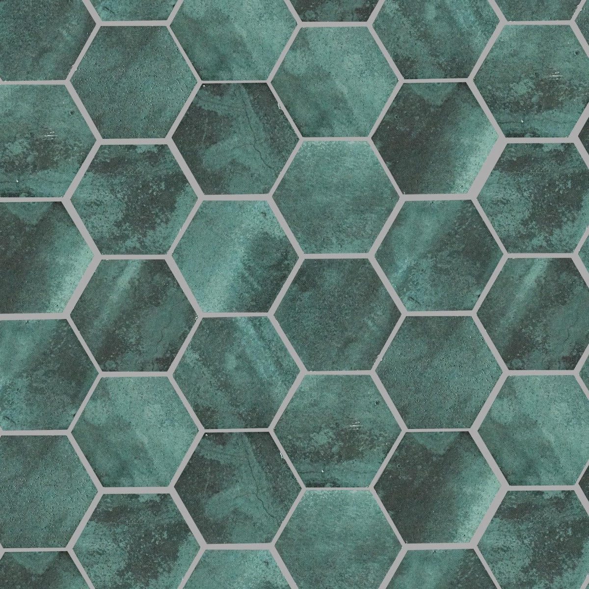 FIRED EARTH Nebula Green Hexagon