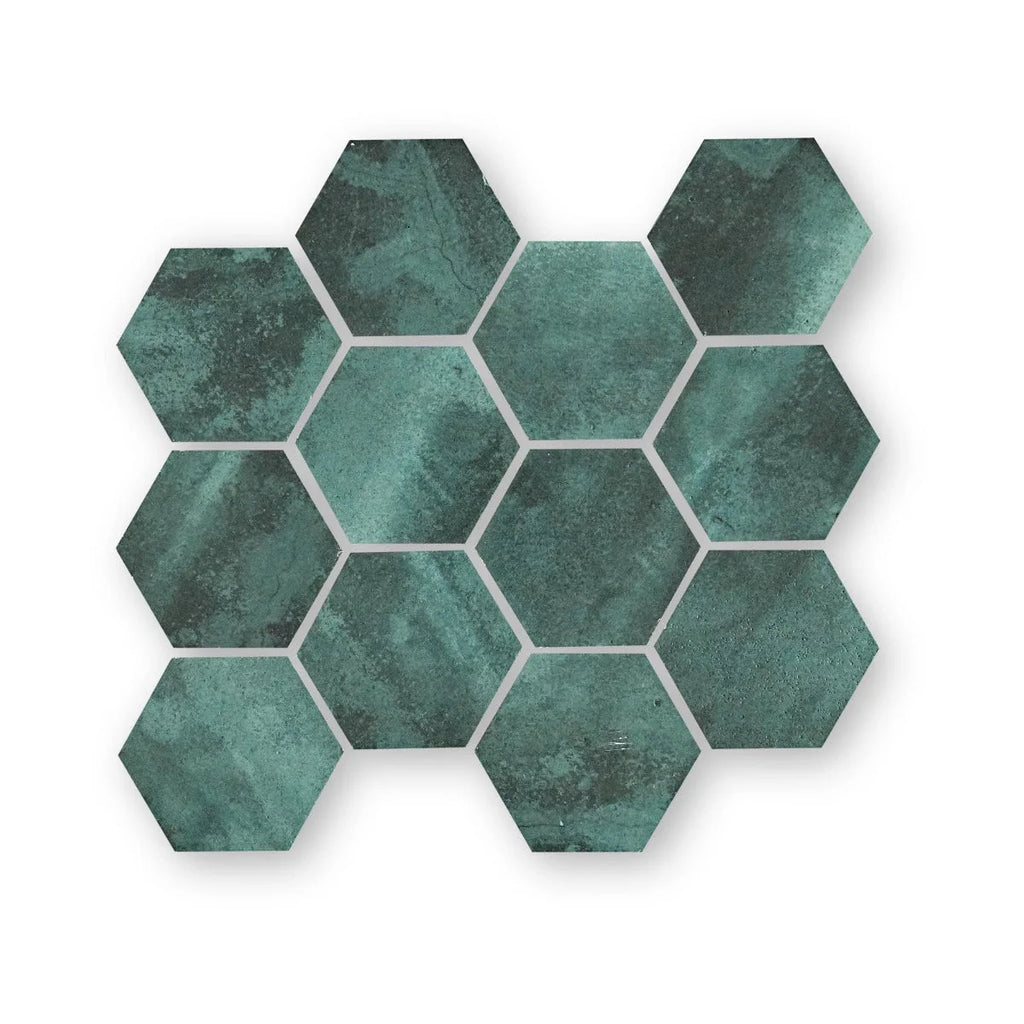 FIRED EARTH Nebula Green Hexagon