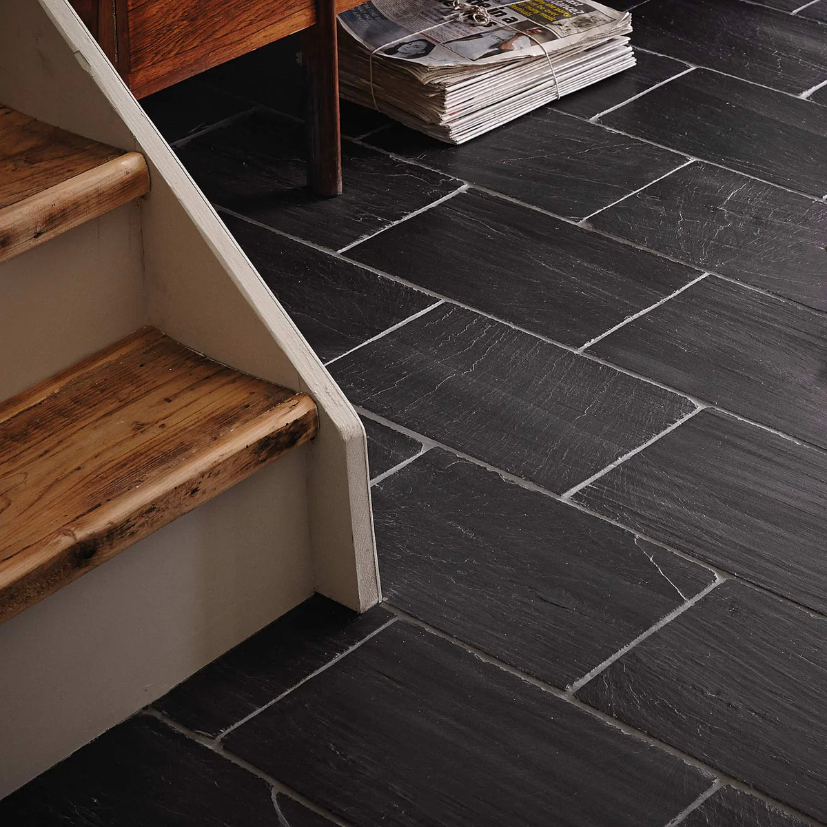 FIRED EARTH Spanish Black Slate Chipped Edge