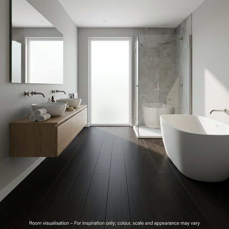 Karndean Art Select Oak Premier Midnight Oak in Bathroom