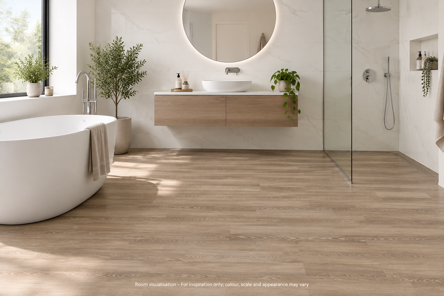 Karndean Art Select Limed Linen Oak in Bathroom