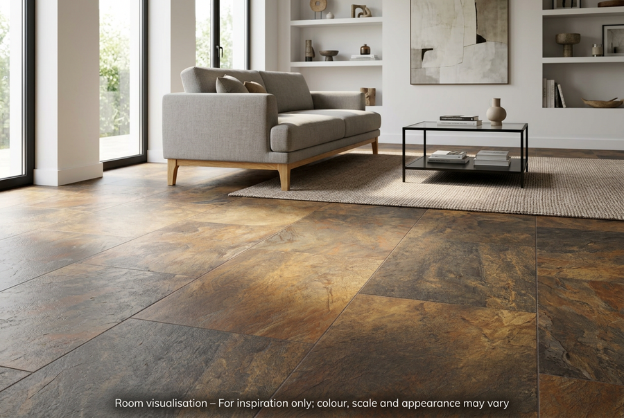 Karndean Art Select Slate Melbourne in Living room