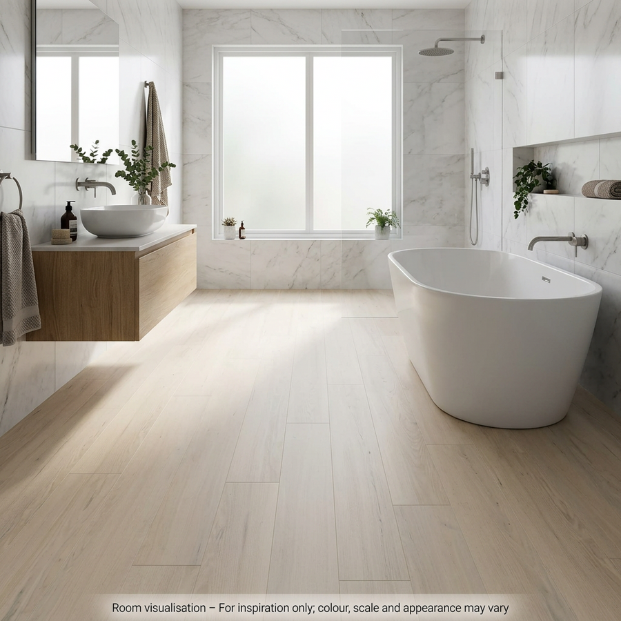 Karndean Knight Tile Gluedown Norfolk Acacia in Bathroom