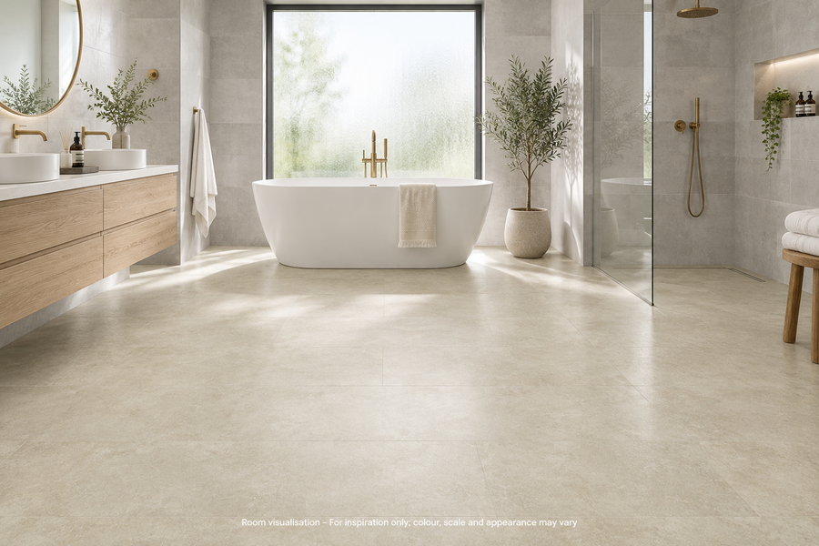 Karndean Art Select Pavimento Crema in Bathroom