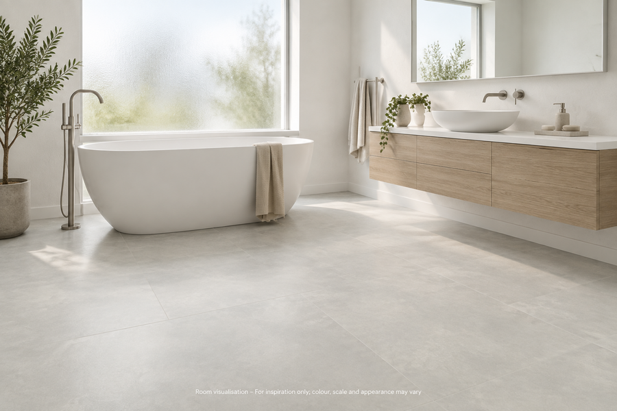 Karndean Van Gogh Rigid Core Frosted Stone in Bathroom