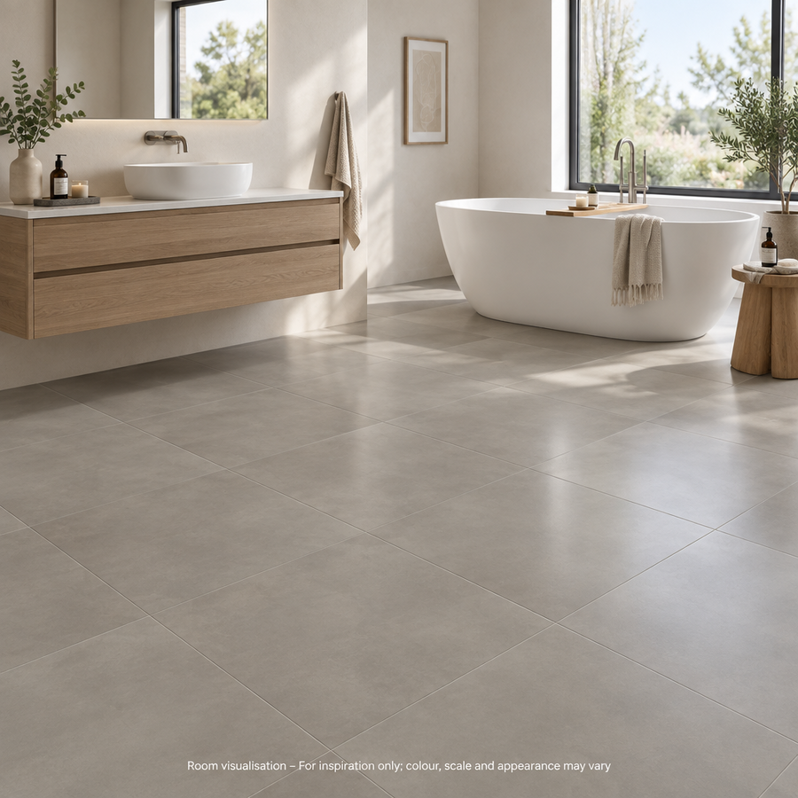 Karndean Van Gogh Rigid Core Metro Grey in Bathroom