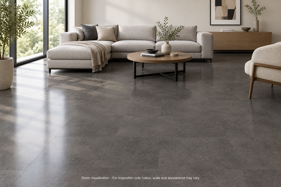 Karndean Van Gogh Rigid Core Volcanic Black in Living room