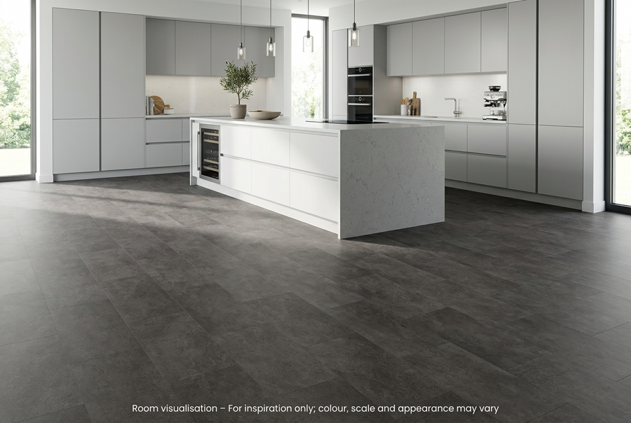 Karndean Van Gogh Volcanic Black in Kitchen