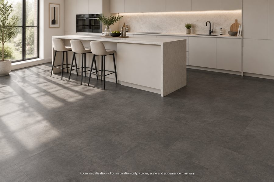 Karndean Van Gogh Rigid Core Volcanic Black in Kitchen