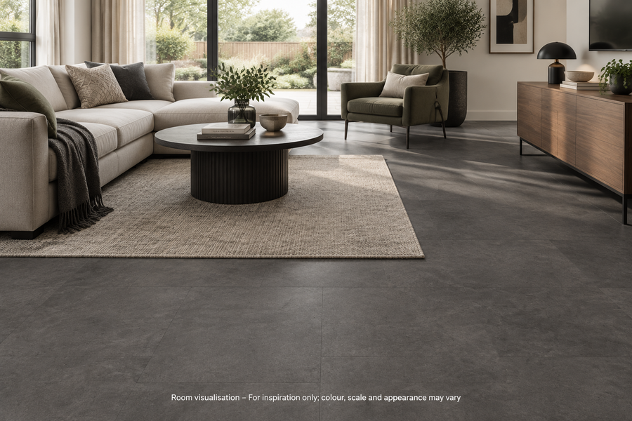 Karndean Van Gogh Rigid Core Volcanic Black in Living room