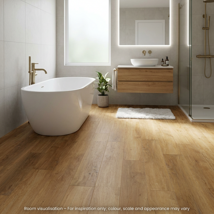 Karndean Art Select Oak Royale Spring Oak in Bathroom