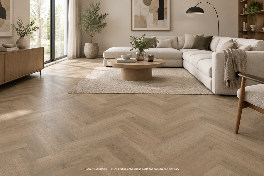 Karndean Art Select Salon Oak Parquet in Living room