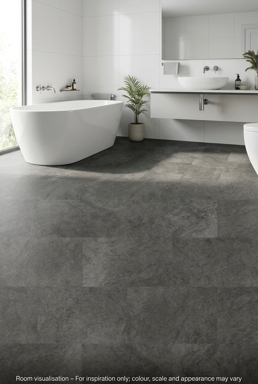 Karndean Knight Tile Rigid Core Cumbrian Stone in Bathroom